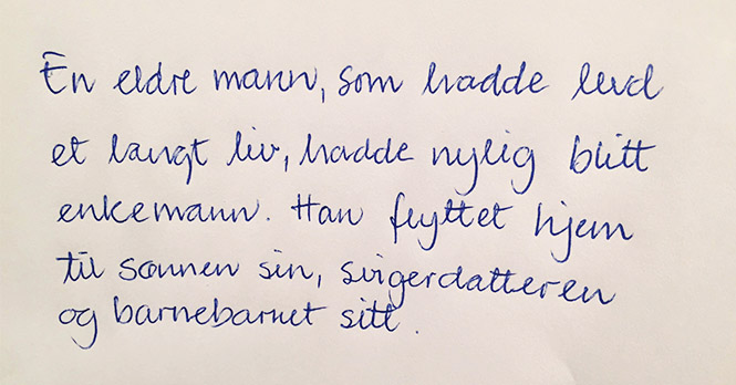 Den eldre mannen flyttet hjem til sønnen sin og familien hans. Så gir barnebarnet foreldrene sine en lærepenge.